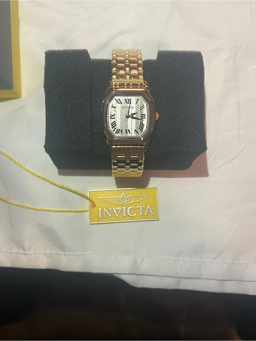 Invicta Wildflower 48959 Women’s Gold Tone Quartz Watch Silver Roman Dial – New